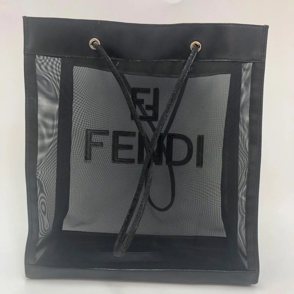 Fendi Handbag Thistle Mesh Tote Black