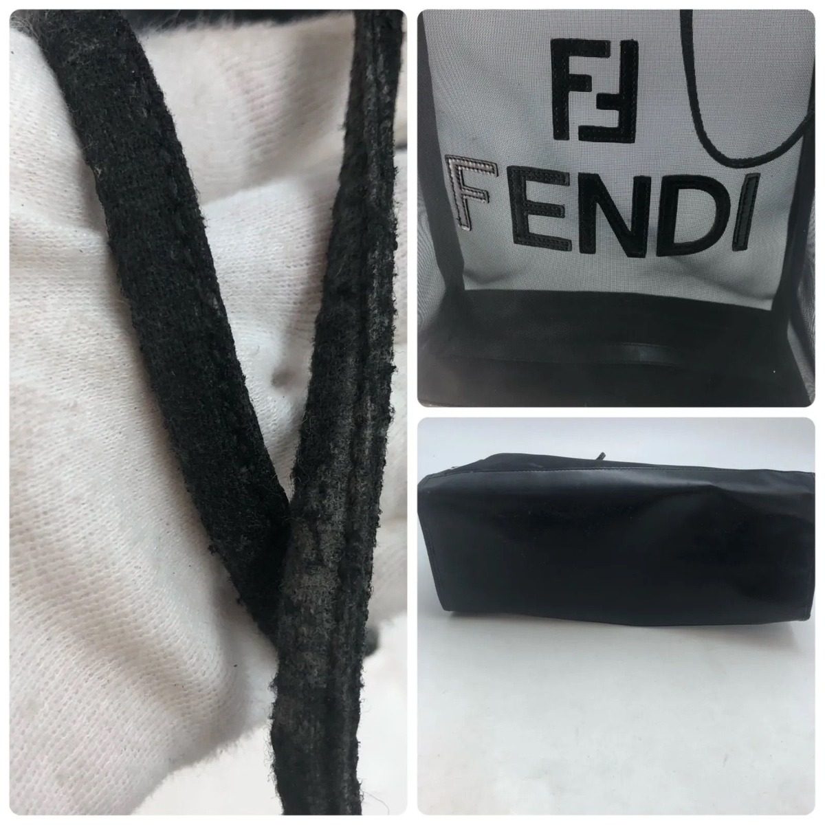 Fendi Handbag Thistle Mesh Tote Black — view 4