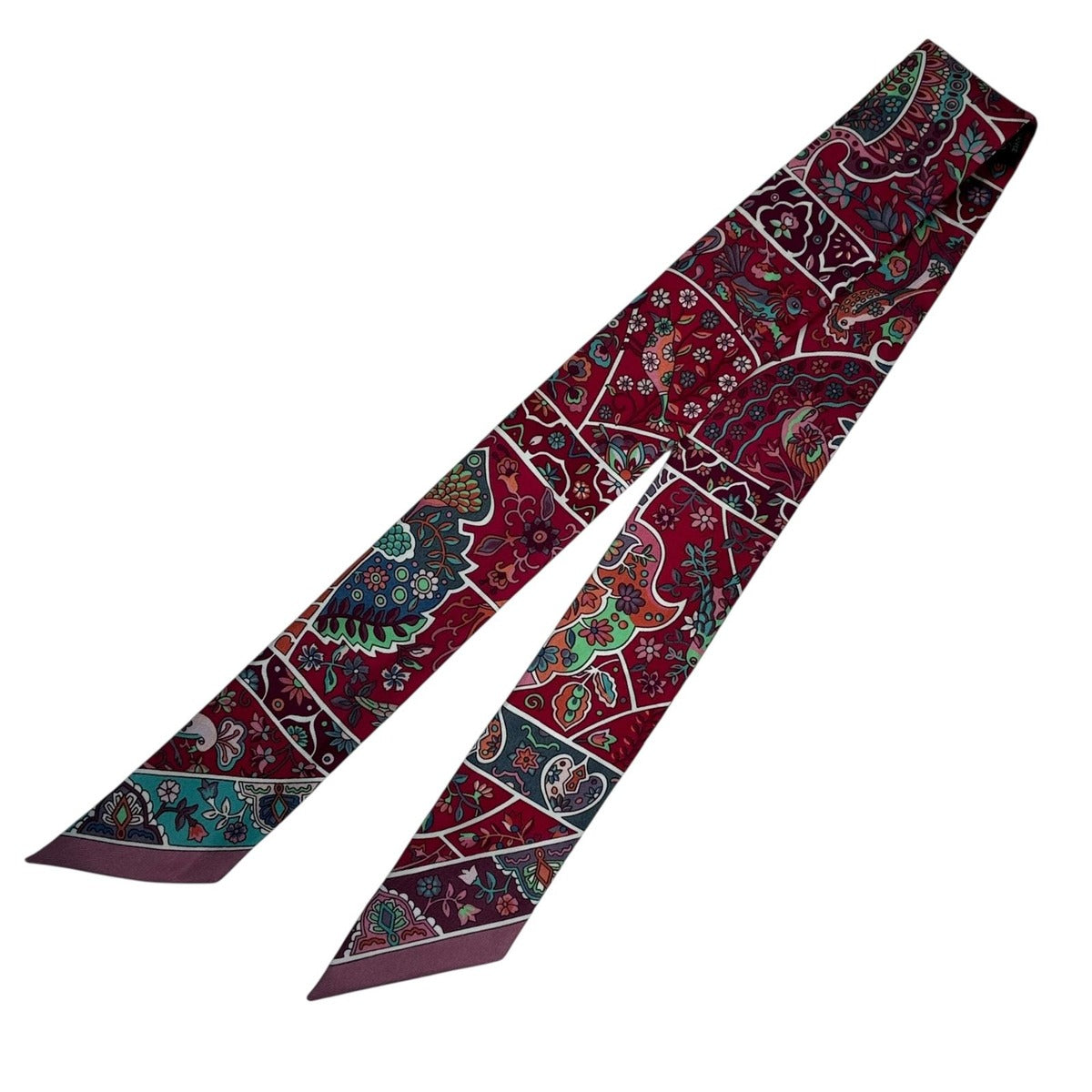 Hermes Twill Scarf Silk Au Pays Des Oiseaux Fleurs in the Land of Blooming — view 2