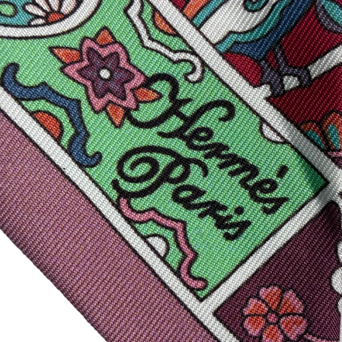 Hermes Twill Scarf Silk Au Pays Des Oiseaux Fleurs in the Land of Blooming — view 3