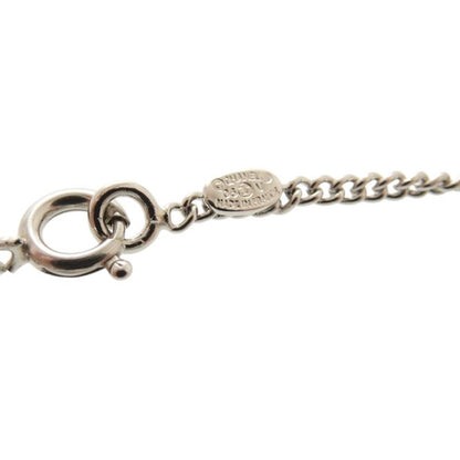 Chanel Coco Mark A28942 Metal Rhinestone Silver Necklace 0460 Chanel