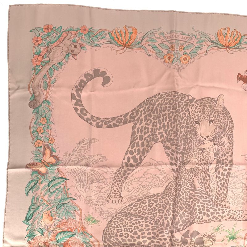 Hermes Scarf Carre 90 DIP DYE Jungle LOVE Jungle LOVE 100% Silk With Box