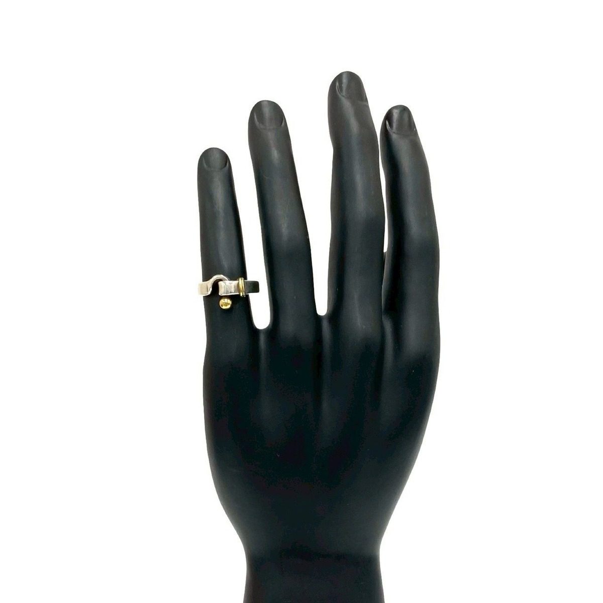 Tiffany & Co Love Knot Ring Hook Eye 18k Yellow Gold Silver — view 2