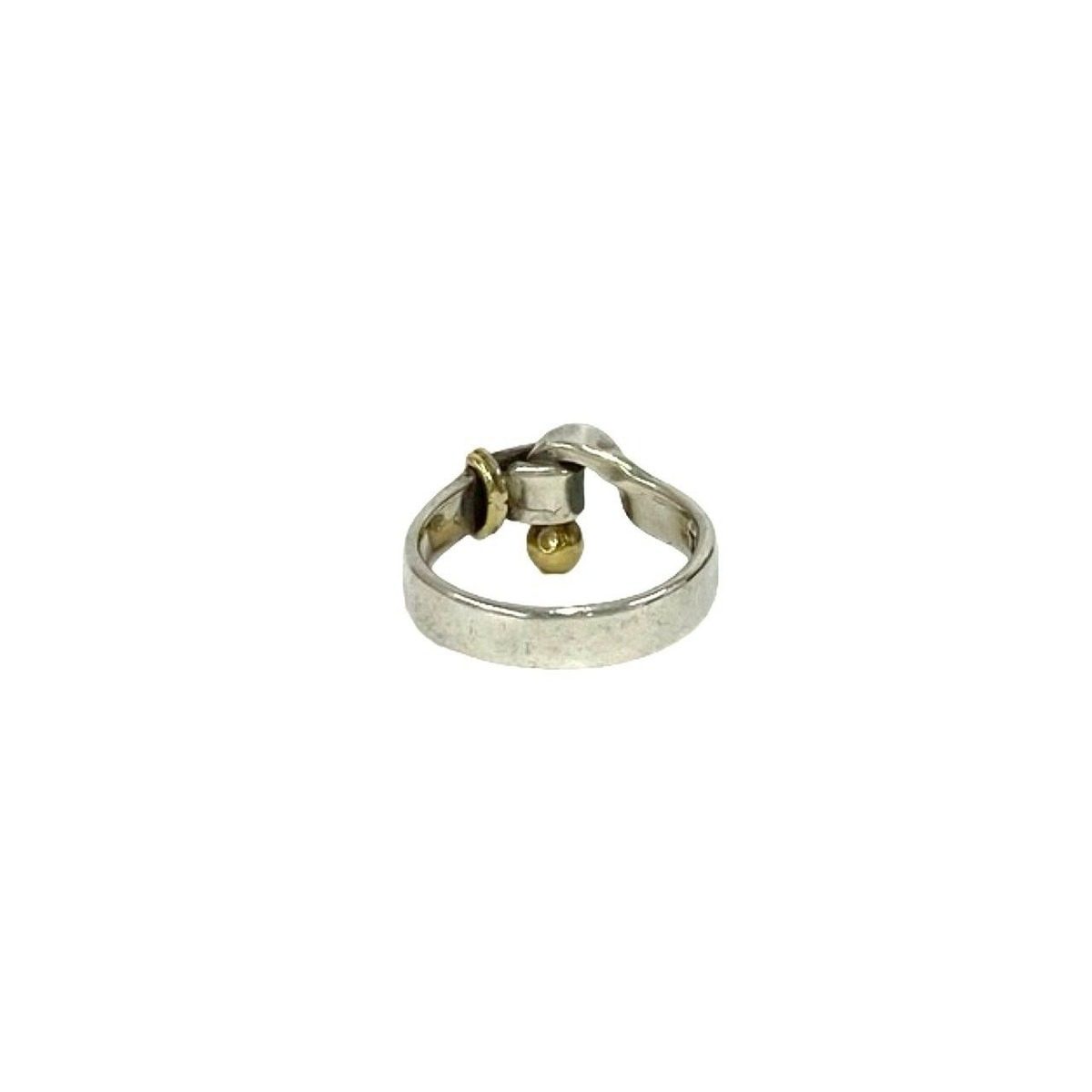 Tiffany & Co Love Knot Ring Hook Eye 18k Yellow Gold Silver — view 7