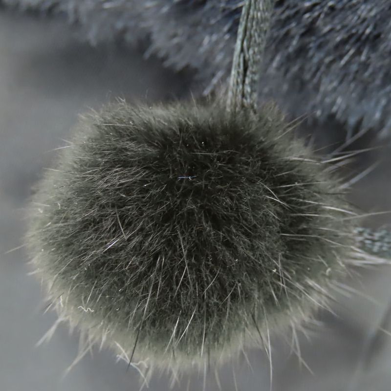 Celine Pouch Drawstring Fur Nylon Black Gold Hardware Logo Circle Small Bag