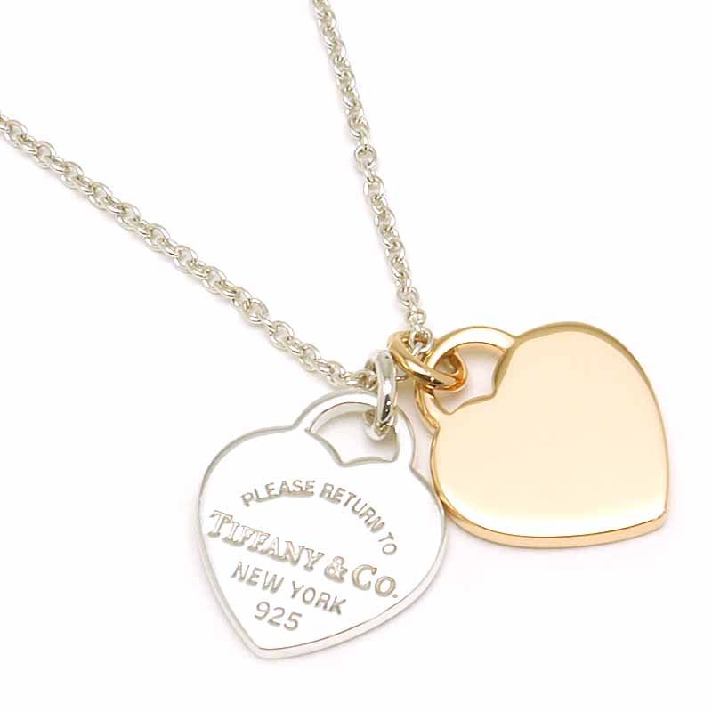 Tiffany & Co Tiffany & Co Return To Double Heart Necklace Sv925 Rubed Metal