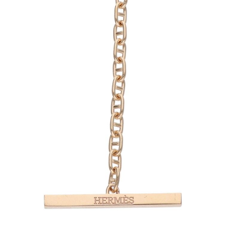 Hermes Chêne D'ancre Contour 18K Pink Gold Diamond Bracelet Men's SH