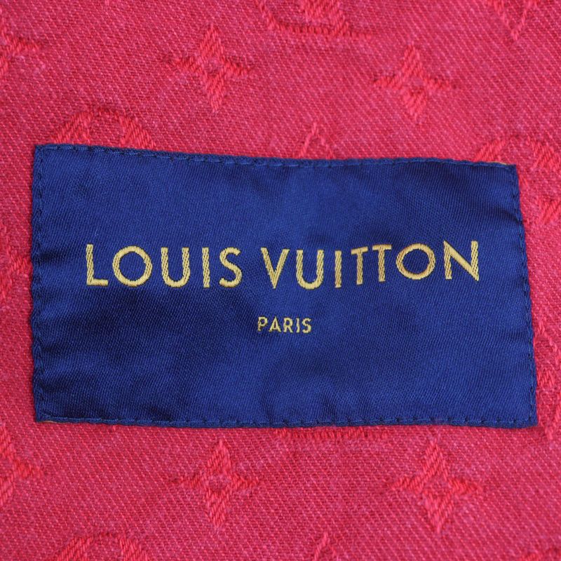 Louis Vuitton 19AW 1a5pdr 100% Cotton Monogram Stand Collar Zip Up Soft Denim