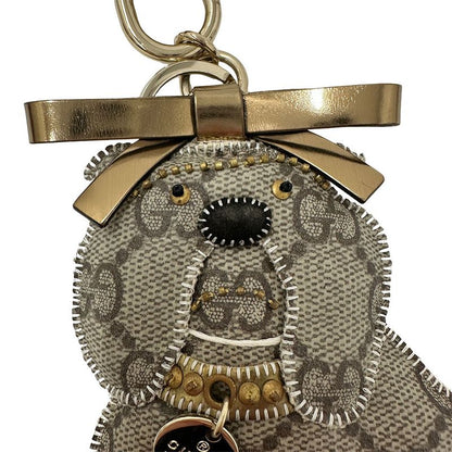 Gucci Key Holder Women's Men's Brand GG Plus Guccioli Bulldog Gray Bulldog Cute