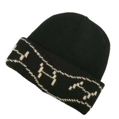 Hermes Martin Margiela Era Cashmere Logo Knit Cap Hat ME Black