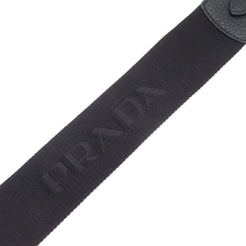 Prada Shoulder Bag Metal Logo Leather Nero Gold Hardware Black Vitello Phenix