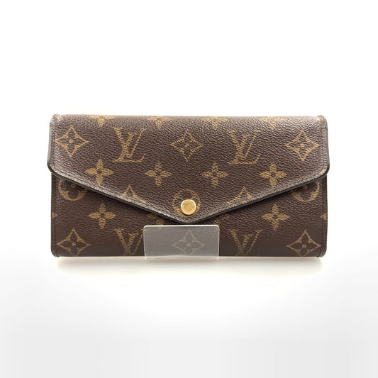 Louis Vuitton Monogram Portefeuille Sara Bifold Long Wallet Brown
