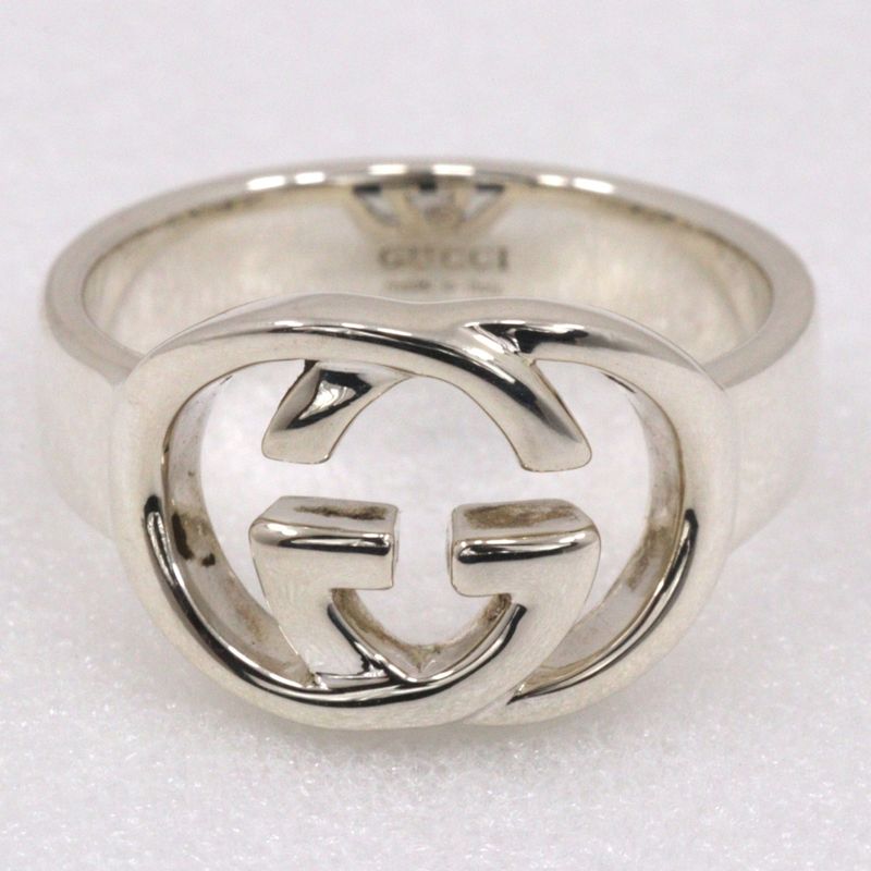 Gucci Interlocking G Silver 925 Size 12.5 Ladies 4.6g Ring