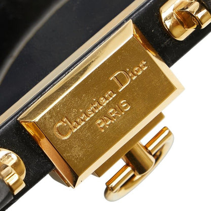 Dior Handbag Shoulder Bag 2WAY Black Gold Patent Leather Women's Dior