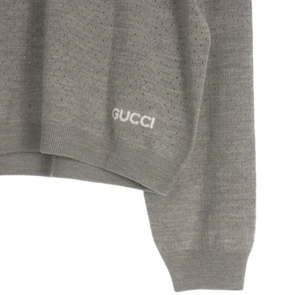 Gucci 23 AW Wool Knit Polo Shirt Long Sleeves L Gray — view 4