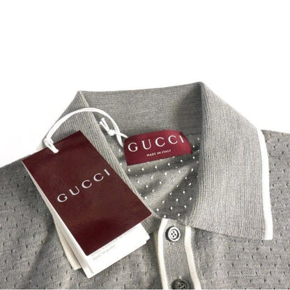 Gucci 23 AW Wool Knit Polo Shirt Long Sleeves L Gray — view 5