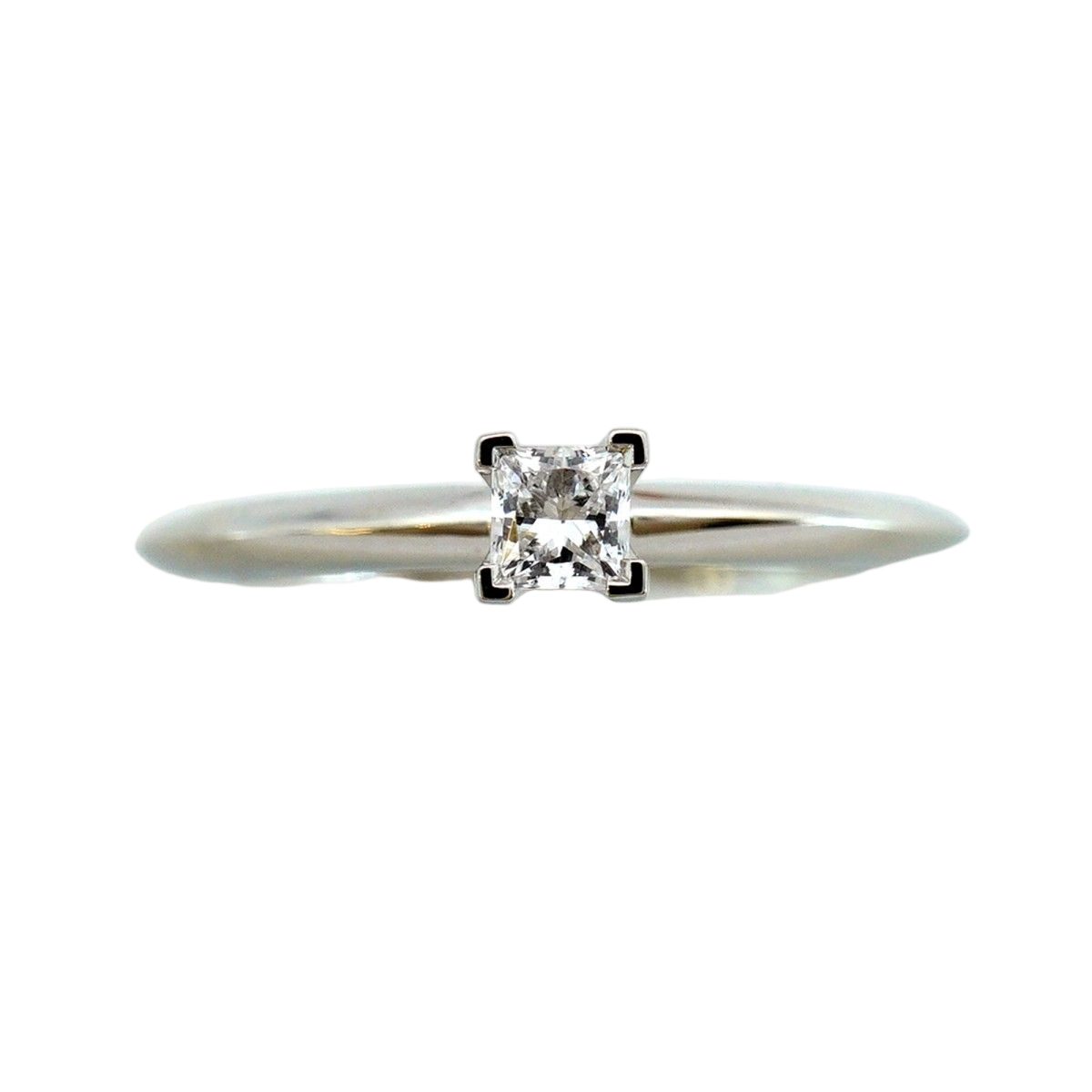Tiffany & Co Ring Solitaire Square Cut Platinum Diamond — view 2
