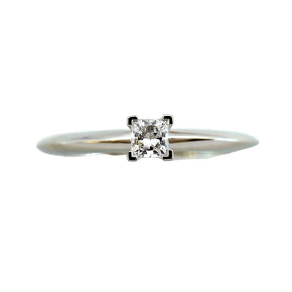 Tiffany & Co Ring Solitaire Square Cut Platinum Diamond — view 2