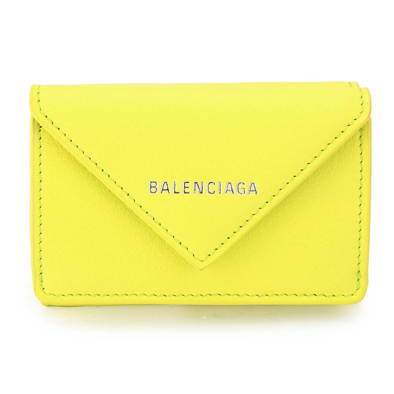 Balenciaga Trifold Wallet Paper Yellow