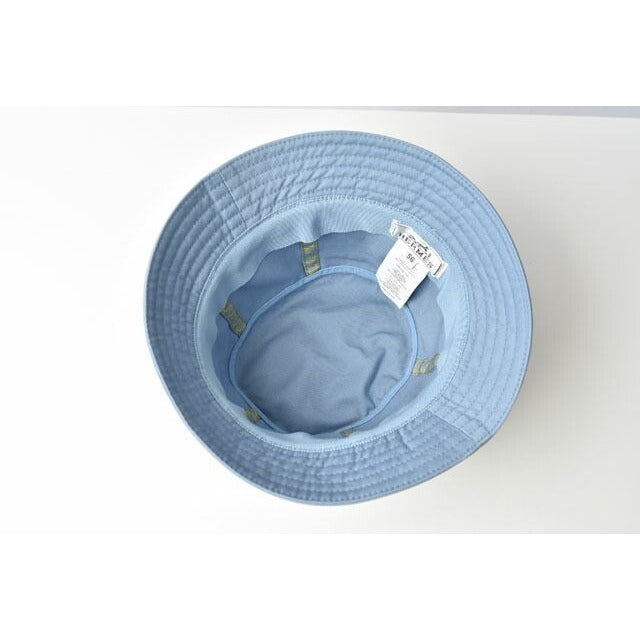 Hermes Hat Bucket Washed Cotton Calvi Blue 56 — view 6
