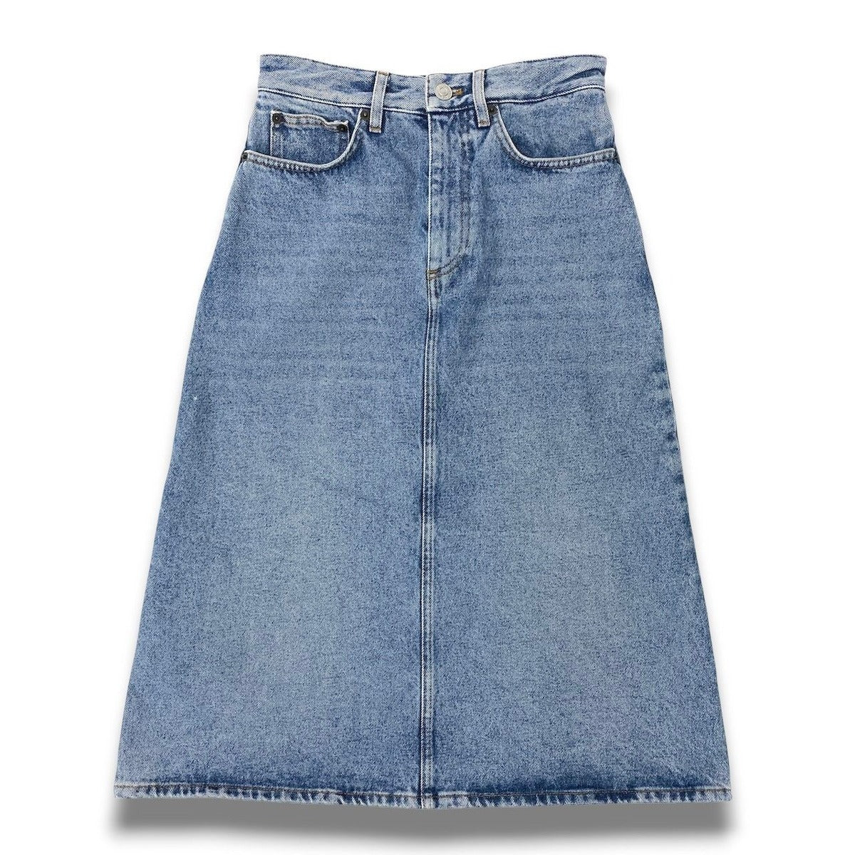 Balenciaga Denim Skirt Washed 34 Indigo Cotton
