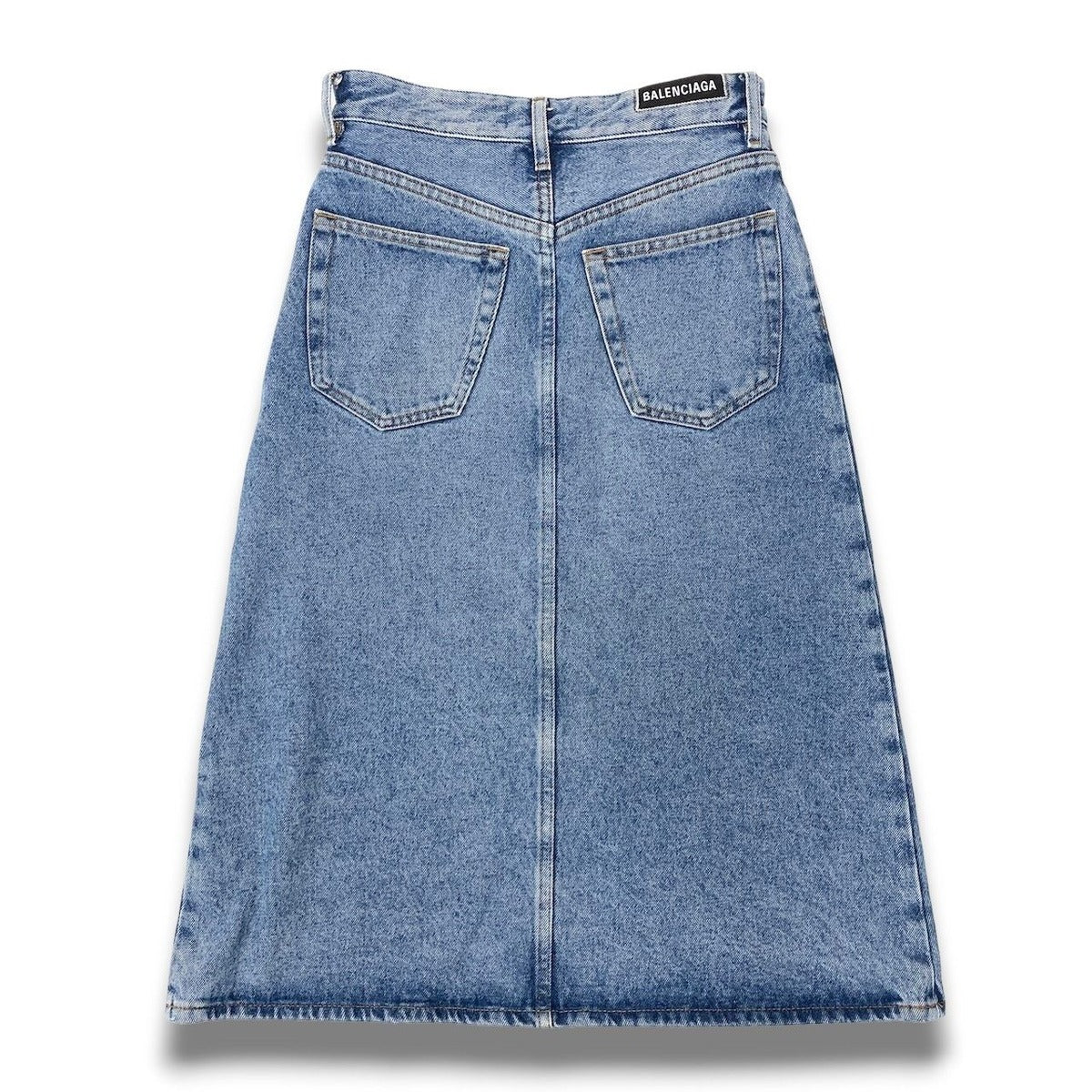Balenciaga Denim Skirt Washed 34 Indigo Cotton — view 2