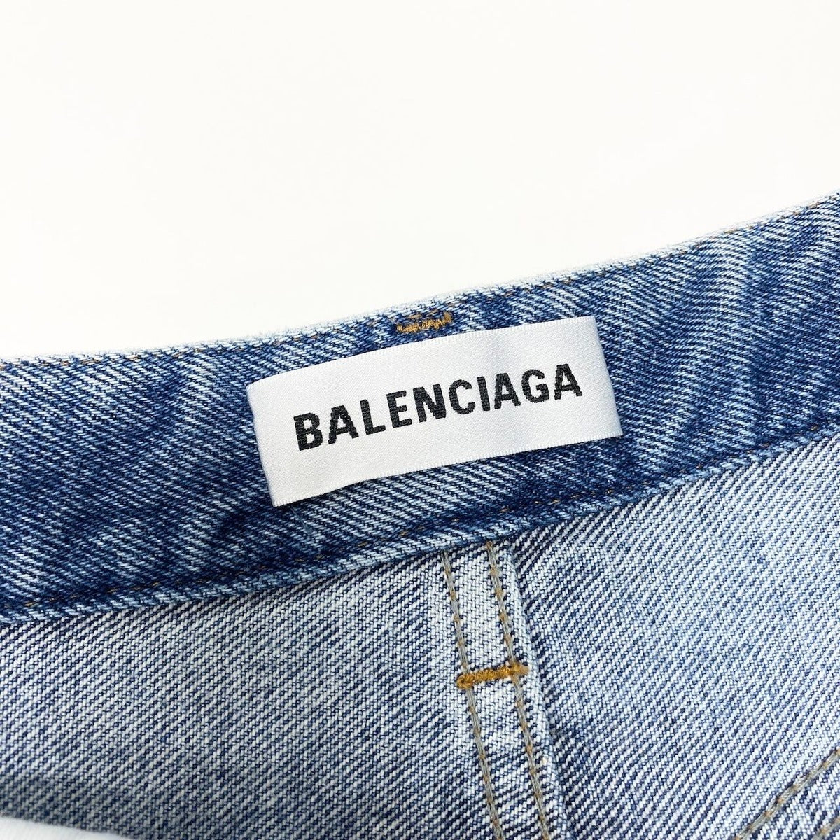 Balenciaga Denim Skirt Washed 34 Indigo Cotton — view 7