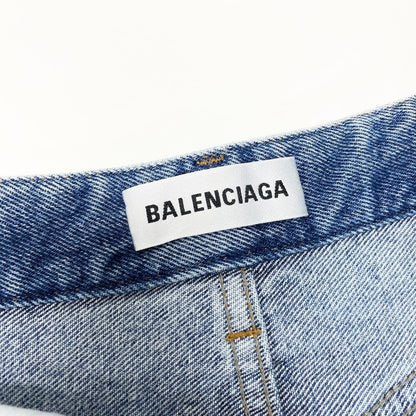 Balenciaga Denim Skirt Washed 34 Indigo Cotton — view 7
