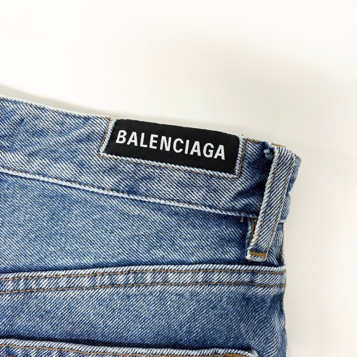 Balenciaga Denim Skirt Washed 34 Indigo Cotton — view 8