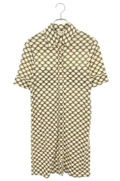 Celine 2x37b962r Triomphe Monogram Print Dress Women's XS