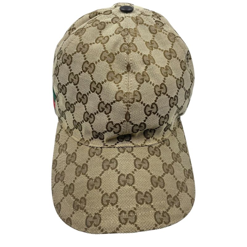 Gucci Men's Baseball Cap GG Canvas L Beige Hat