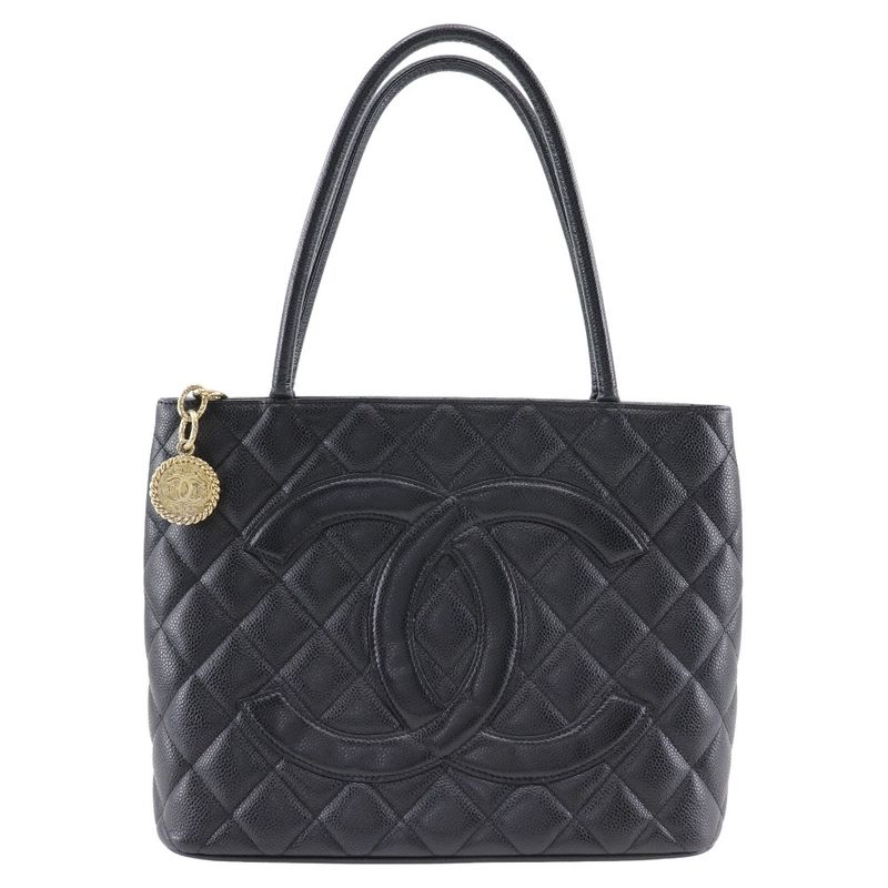 Chanel Reprint Tote A01804 Caviar Skin Black Ladies Tote Bag