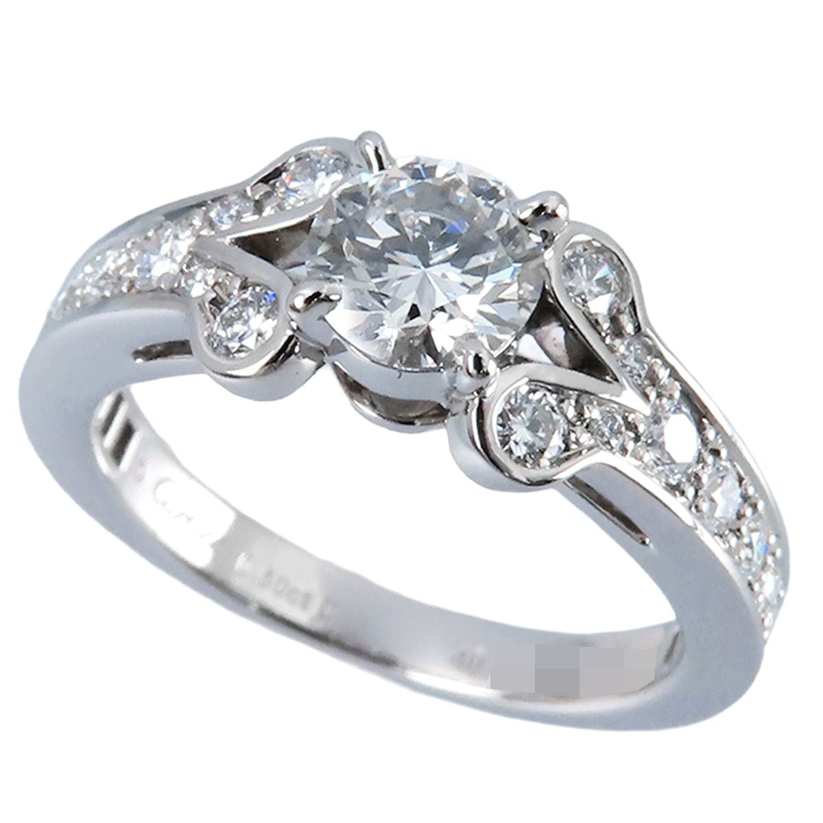 Cartier Ballerina Ring Platinum Diamond Solitaire Box Certificate 48