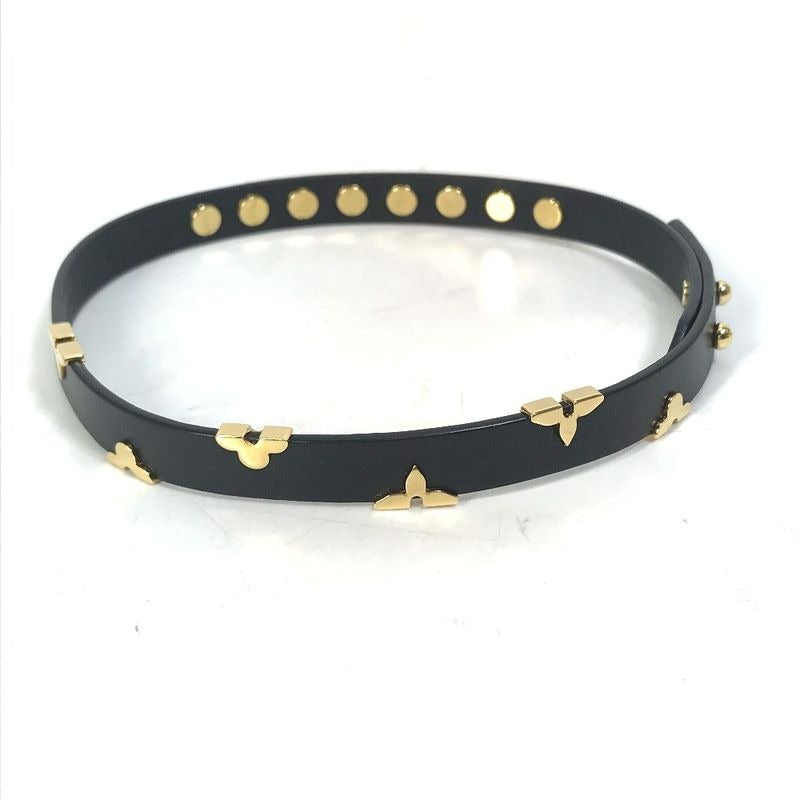 Louis Vuitton Bracelet Daily Monogram Studded M6557 F Leather Black