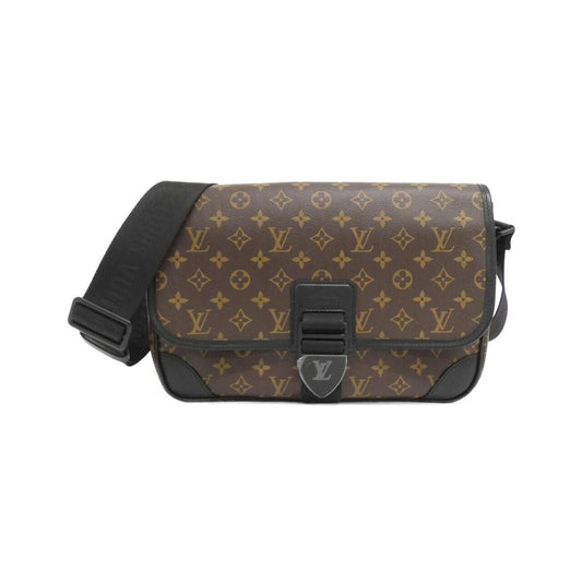Louis Vuitton Monogram Macassar Arch Messenger MM Shoulder Bag Brown Marron Black