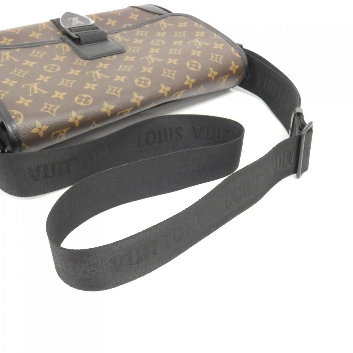 Louis Vuitton Monogram Macassar Arch Messenger MM Shoulder Bag Brown Marron Black — view 6