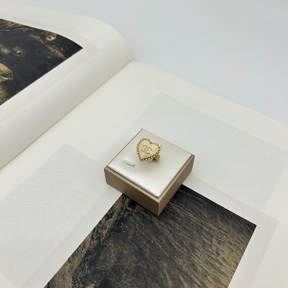 Chanel Ring CC Logo Heart