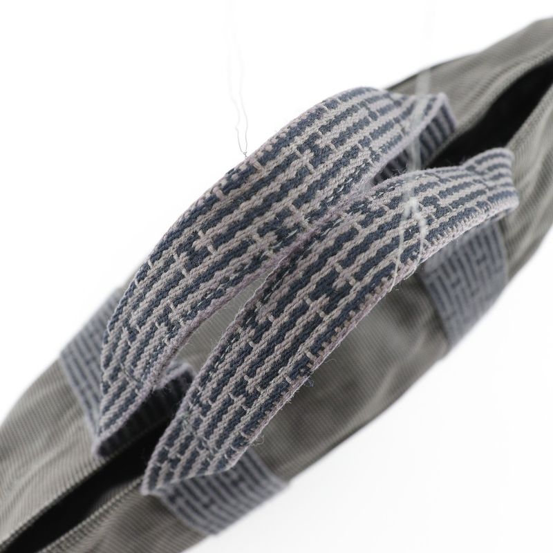 Hermes Yale Line Tote MM Nylon Canvas Gray Unisex Handbag