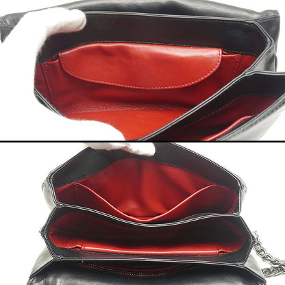 Prada Chain Shoulder Bag 1bd009 Black With Metal Punching