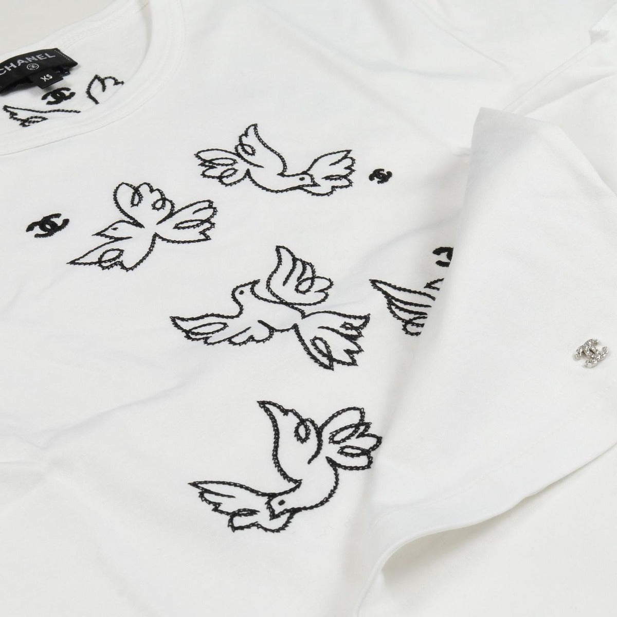 Chanel Top CC Logo Cotton T-Shirt — view 9