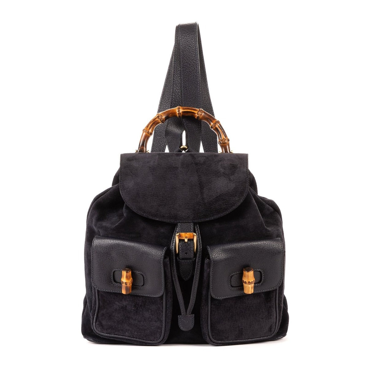 Gucci Rajivanbu Backpack Blue Suede Leather