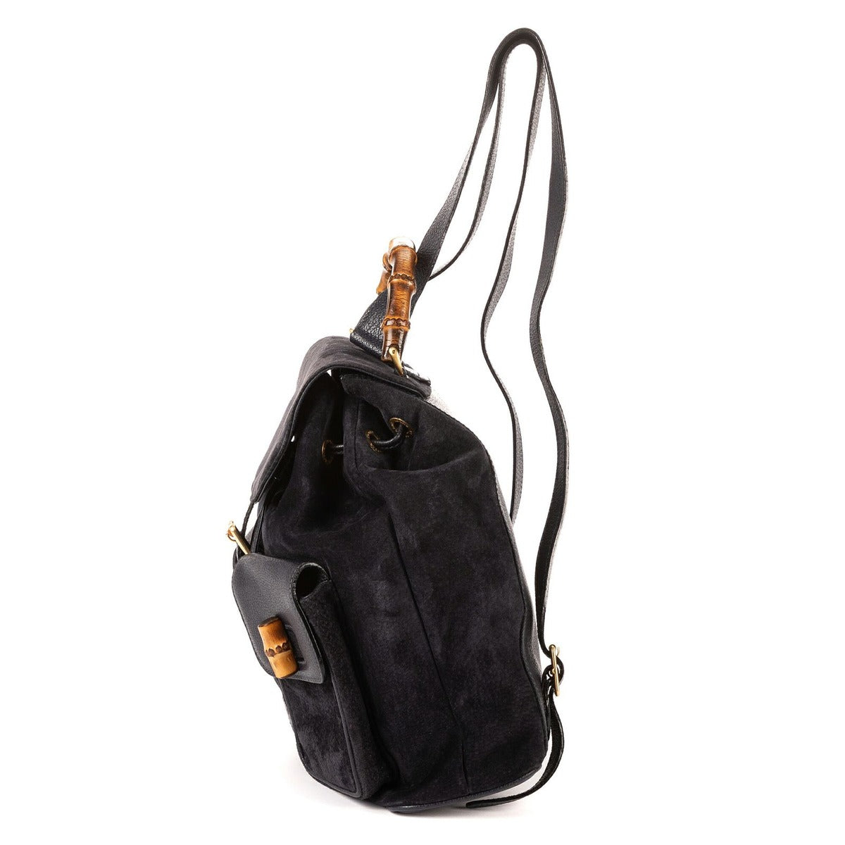 Gucci Rajivanbu Backpack Blue Suede Leather — view 3