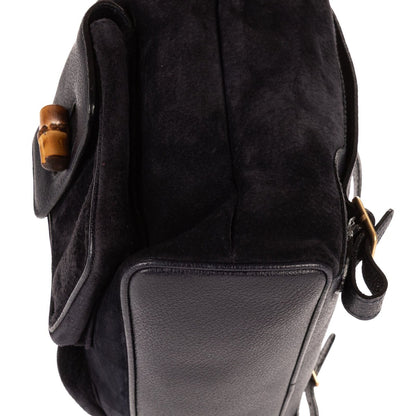 Gucci Rajivanbu Backpack Blue Suede Leather — view 8