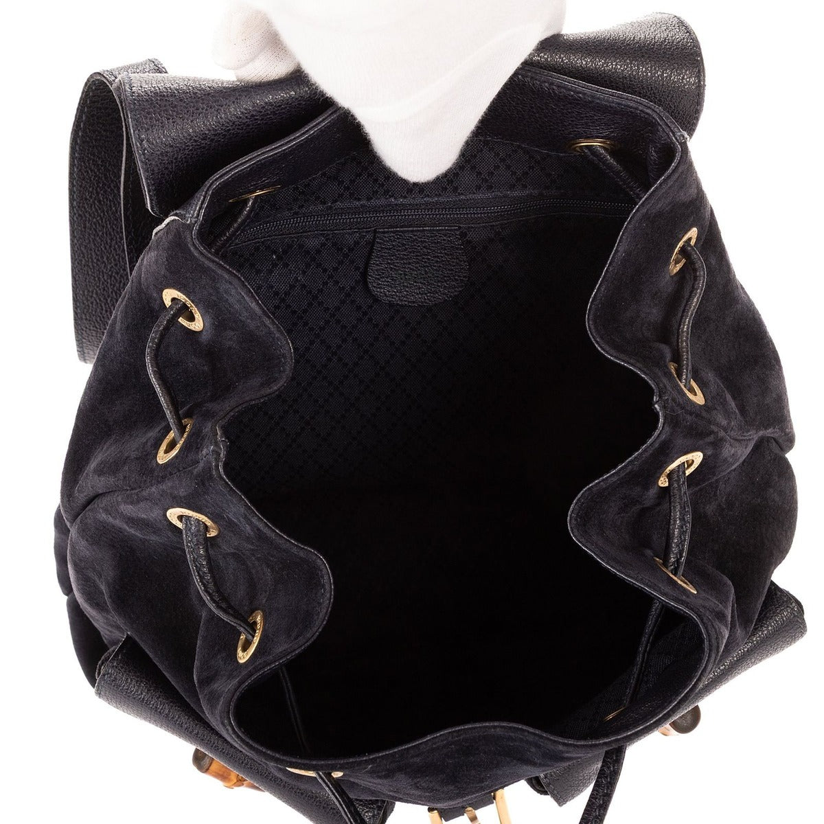Gucci Rajivanbu Backpack Blue Suede Leather — view 9