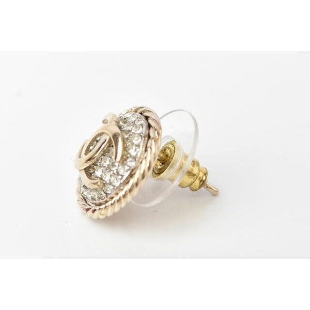 Chanel Circle Motif Logo CC Gold Rhinestone — view 3