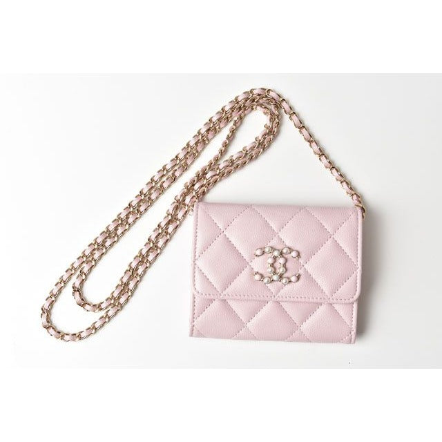 Chanel Chain Mini Wallet Accessory Pouch Ap2138 Quilted Caviar — view 3