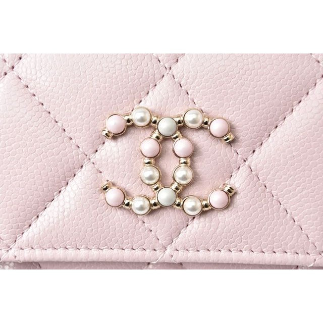 Chanel Chain Mini Wallet Accessory Pouch Ap2138 Quilted Caviar — view 4