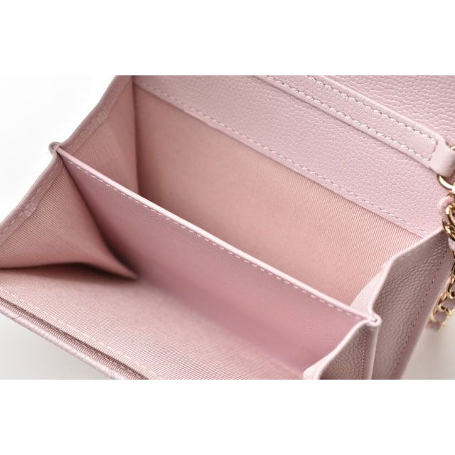 Chanel Chain Mini Wallet Accessory Pouch Ap2138 Quilted Caviar — view 9