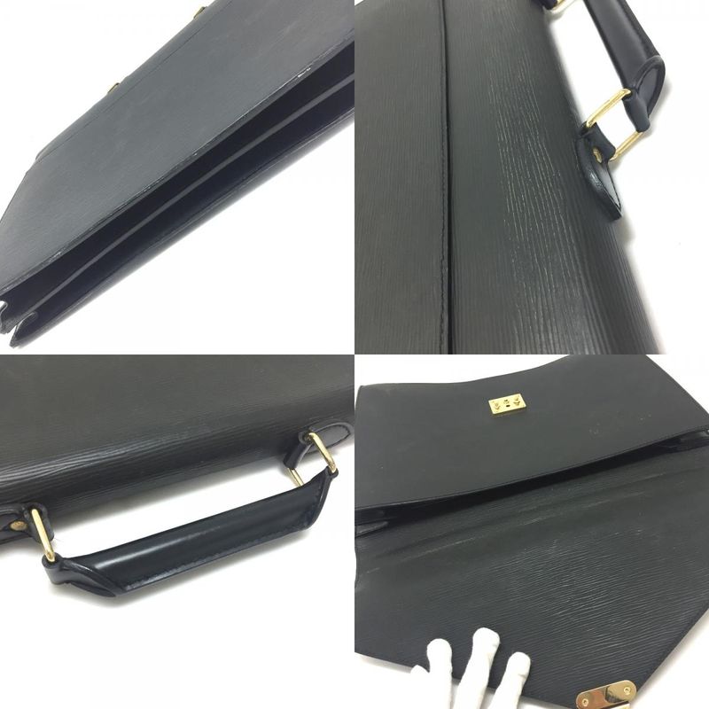 Louis Vuitton Business Bag Serviette Ambassador M54412 Epi Leather Creel Black