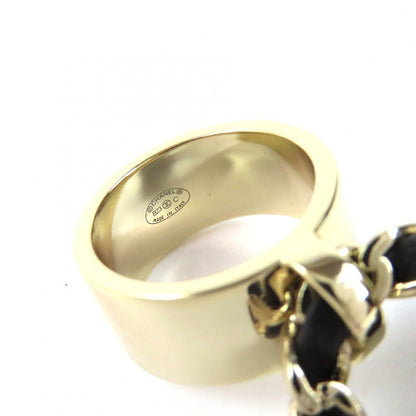 Chanel CC Logo Quilted Bag Charm Ring Gold Black — view 7